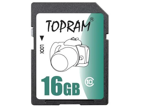 TOPRAM TOPRAM TR16GSDC10 16GB SDHC Class 10 memory card — product photo