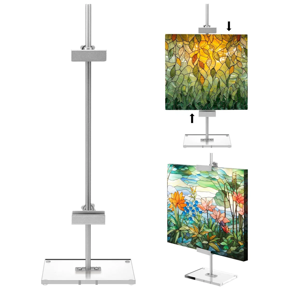  RattanView ZON-RattanView-1209 Silver Metal Easel 16.5" H — product photo