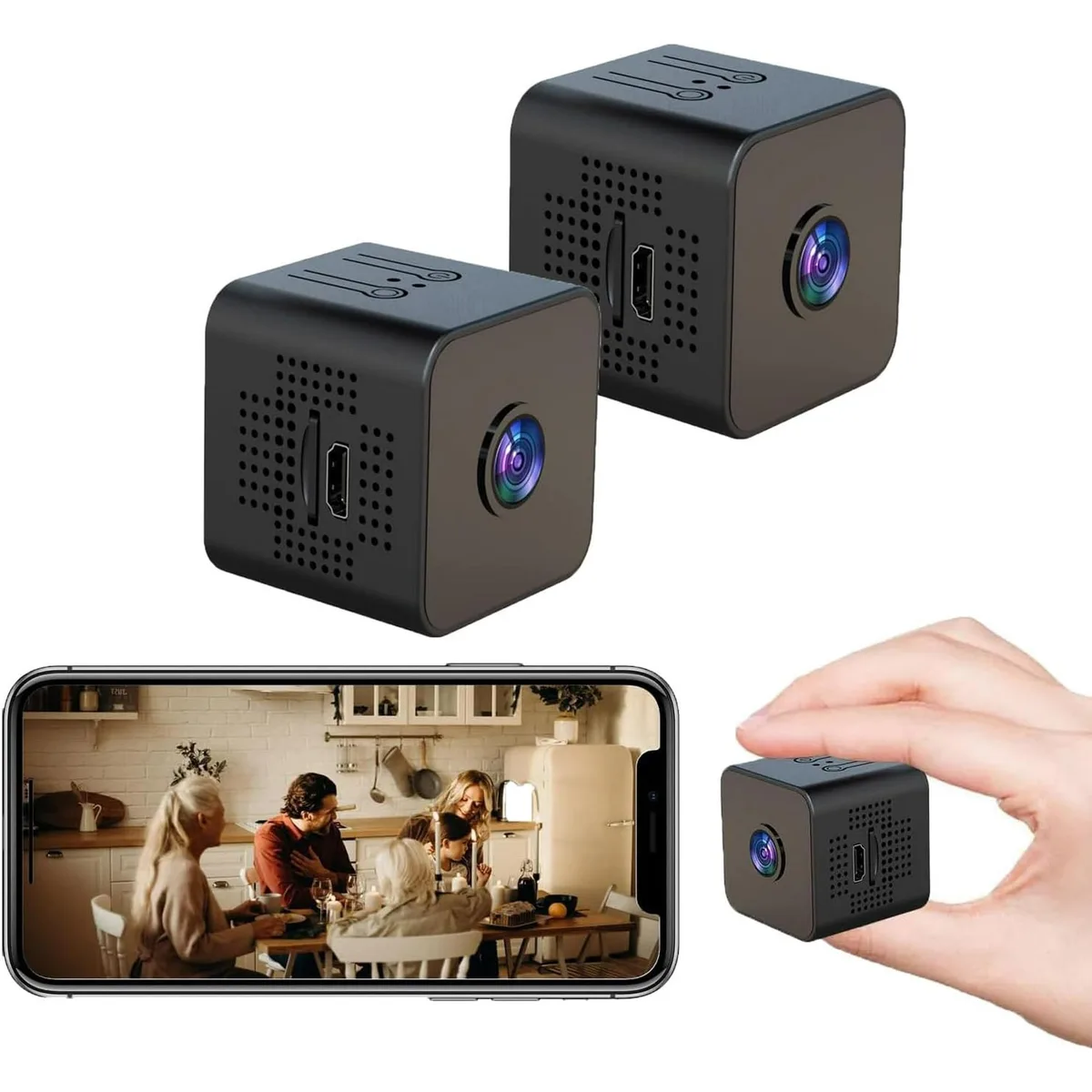NShi NShi 2 Pcs Mini Camera 1080P Night Vision Motion Detection home safety — product photo