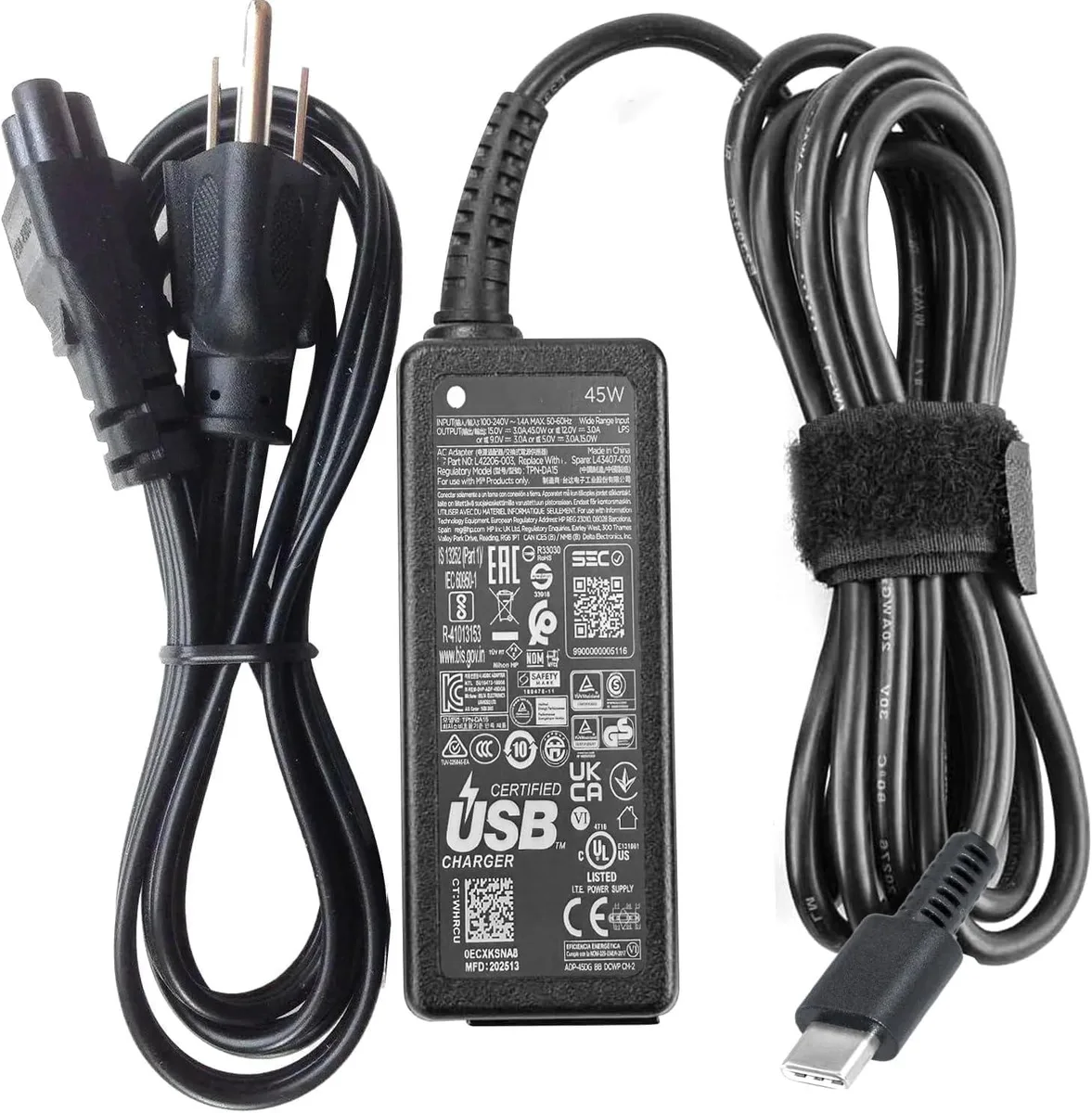 BASEUS BASEUS 45W USB-C AC Adapter for Chromebook 11 13 14 15 G1 G2 G3 G4 G5 G6 X360 — product photo