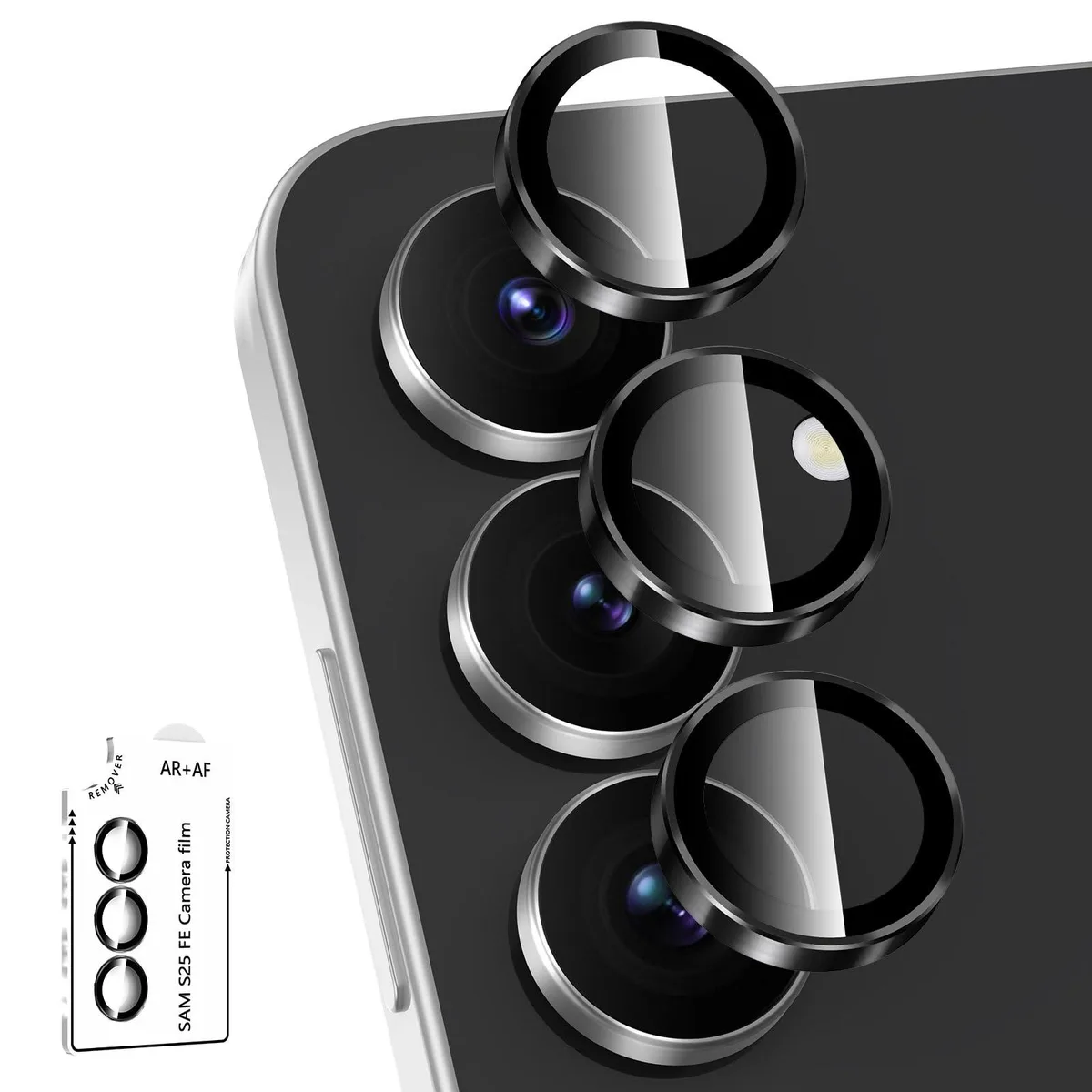  RooCASE BTS0442-01 Camera Lens Protector for Samsung Galaxy S25 FE Black — product photo