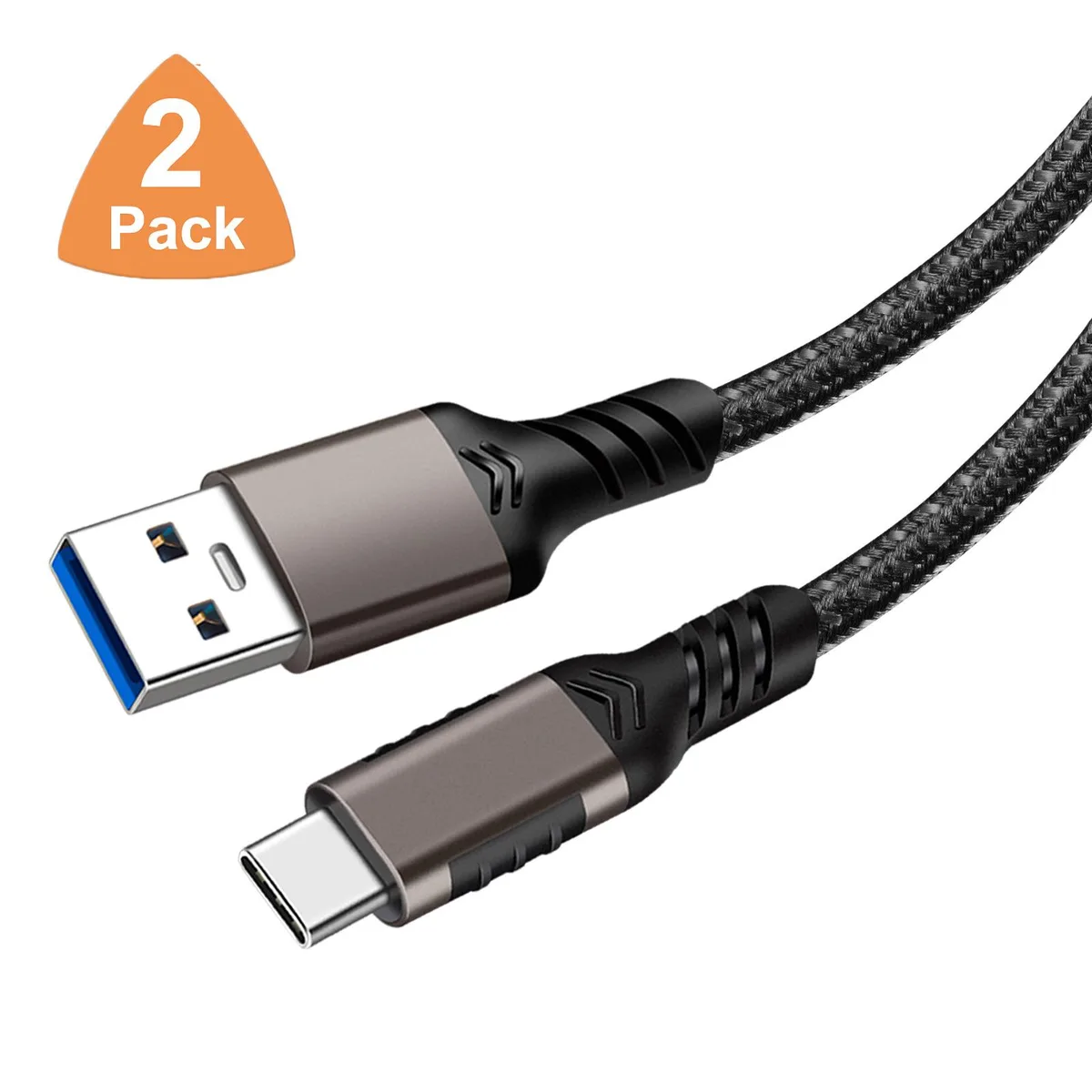 LUOM LUOM PQ057 USB 3.2 A to C cable 10Gbps 60W 6.6ft 2Pack black — product photo