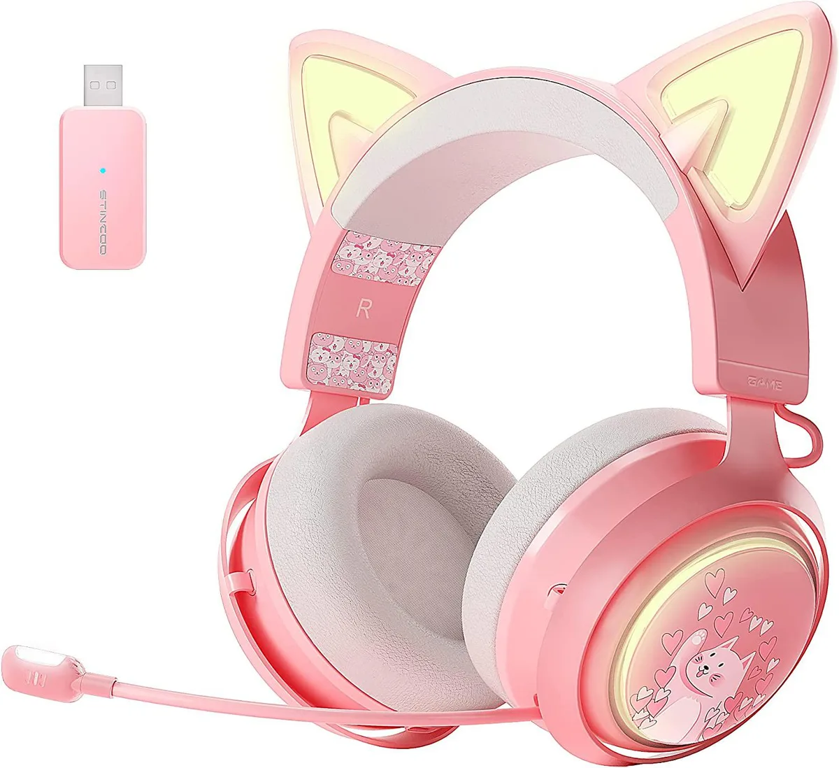 ebest ebest SOMIC GS510 Cat Ear Headset Pink 2.4 GHz 7.1 50 mm — product photo