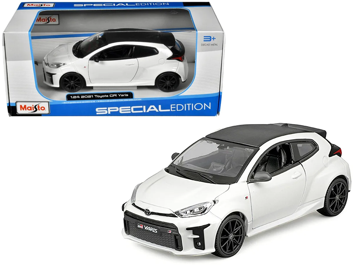 Maisto Maisto 2021 Toyota GR Yaris White Carbon Top Special Edition 1/24 Diecast Hobby Collectible — product photo
