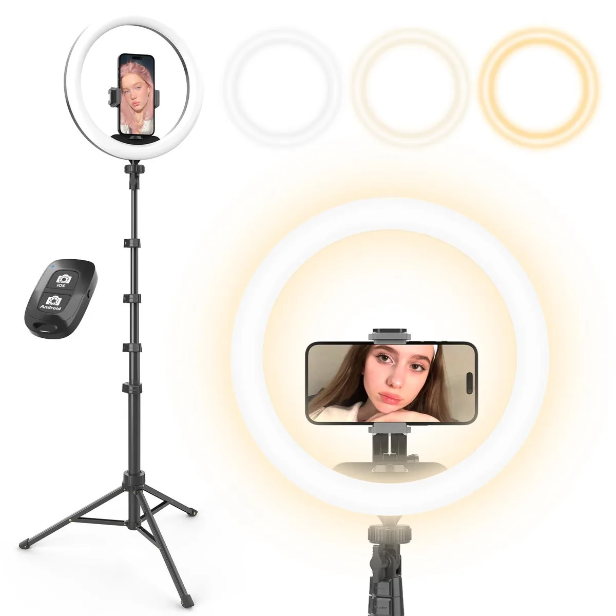  Neewer UB-ZB622BK-New 12" Ring Light Kit 62" Tripod Bluetooth Remote — product photo