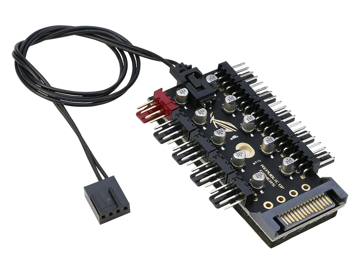 RIITOP RIITOP PWM10-S 1-to-10 PWM Fan Splitter Hub 40cm SATA Powered — product photo