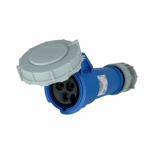 Eaton Eaton AH320C6W straight blade plug, 20A 250V, 2 pole 3 wire, blue, IP69K — product photo
