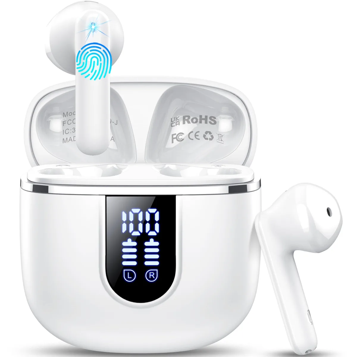  SuperTooth H97 Bluetooth 5.4 Earbuds Milky 40H — product photo