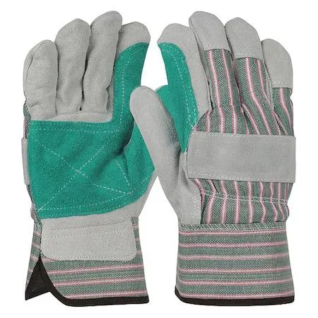 PIP PIP 500DP Leather Gloves Cowhide Safety Cuff Wing Thumb Full Finger Green — product photo