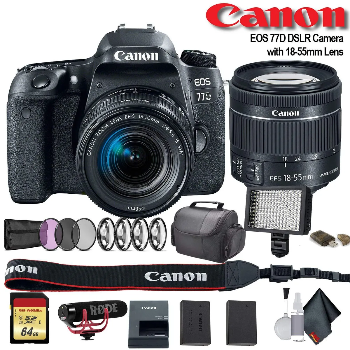 Canon International Canon International EOS 77D DSLR Camera with 18-55mm Lens Advanced Bundle — product photo
