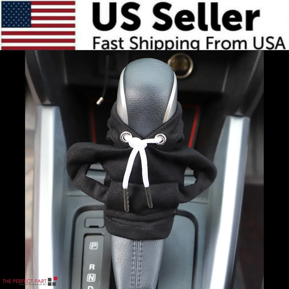 The Perfect Part The Perfect Part Gear Shift Cover Mini Hoodie Black 4" x 7" accessory — product photo