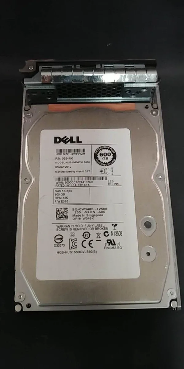 DELL DELL W348K 600GB 3.5" SAS 15000RPM with F238F tray — product photo
