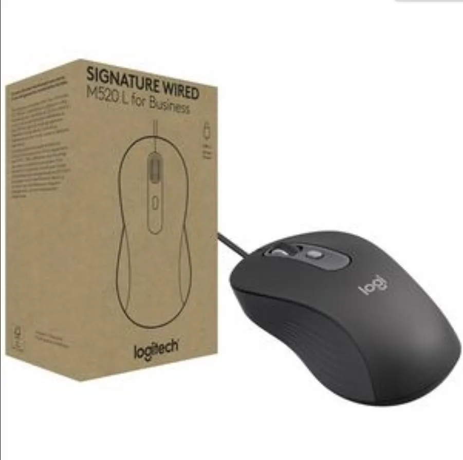 Logitech Logitech Signature M520 Large Wired Mouse USB-C Graphite 910-007497 — product photo
