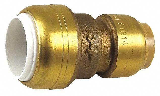 SharkBite brass push-to-connect coupling, straight adapter, 1/2 inch both ends