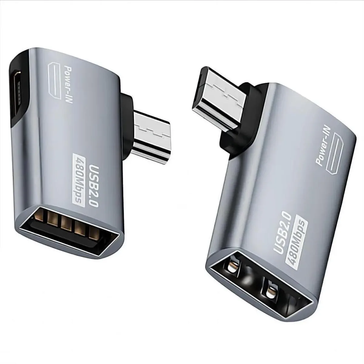 SMUGDESK SMUGDESK 2-Pack Right Angle Micro USB OTG Adapter USB2.0 480Mbps — product photo
