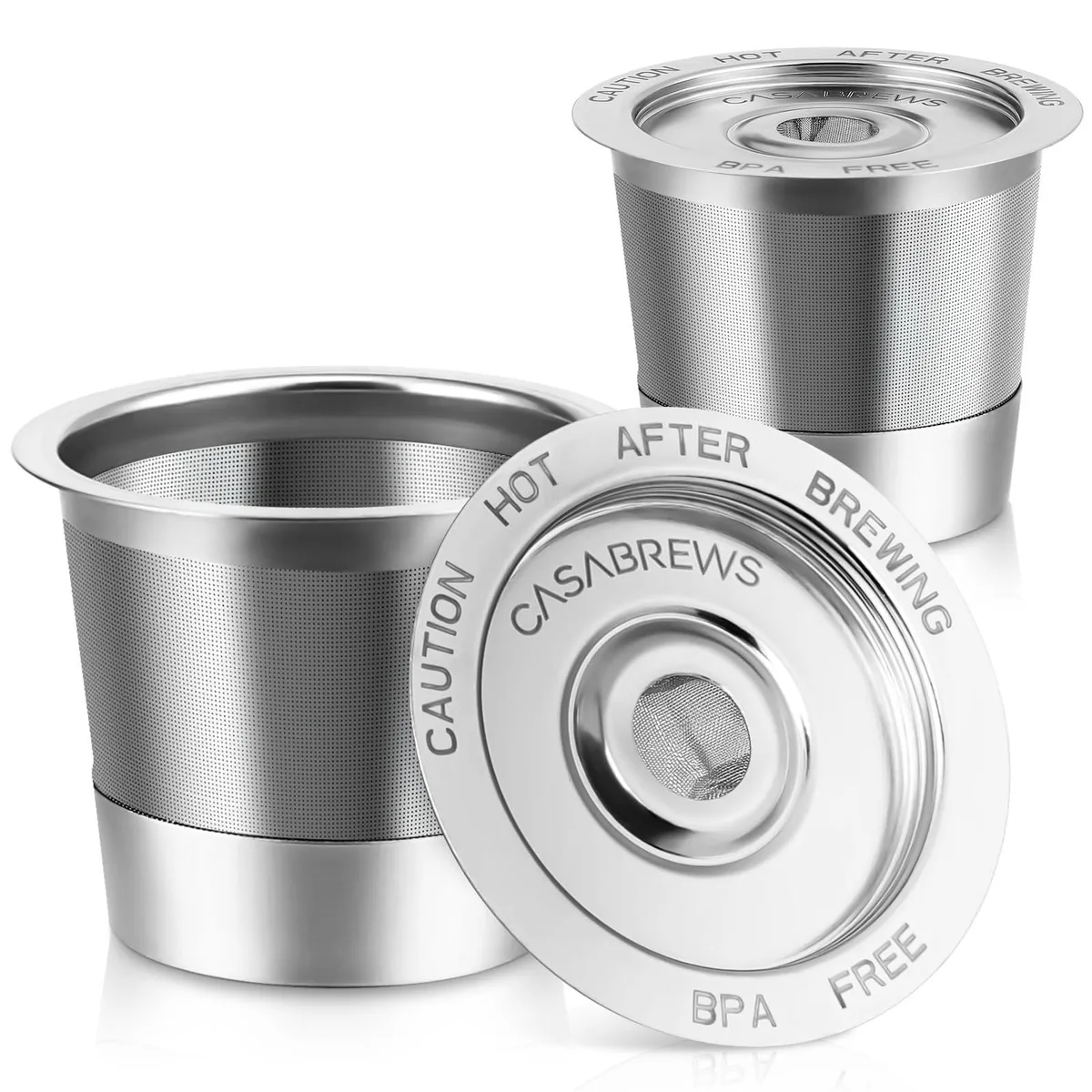  CASABREWS CASKF02 Reusable K Cup Filters 2 Pack Stainless Steel for Keurig 1.0 Brewers — product photo