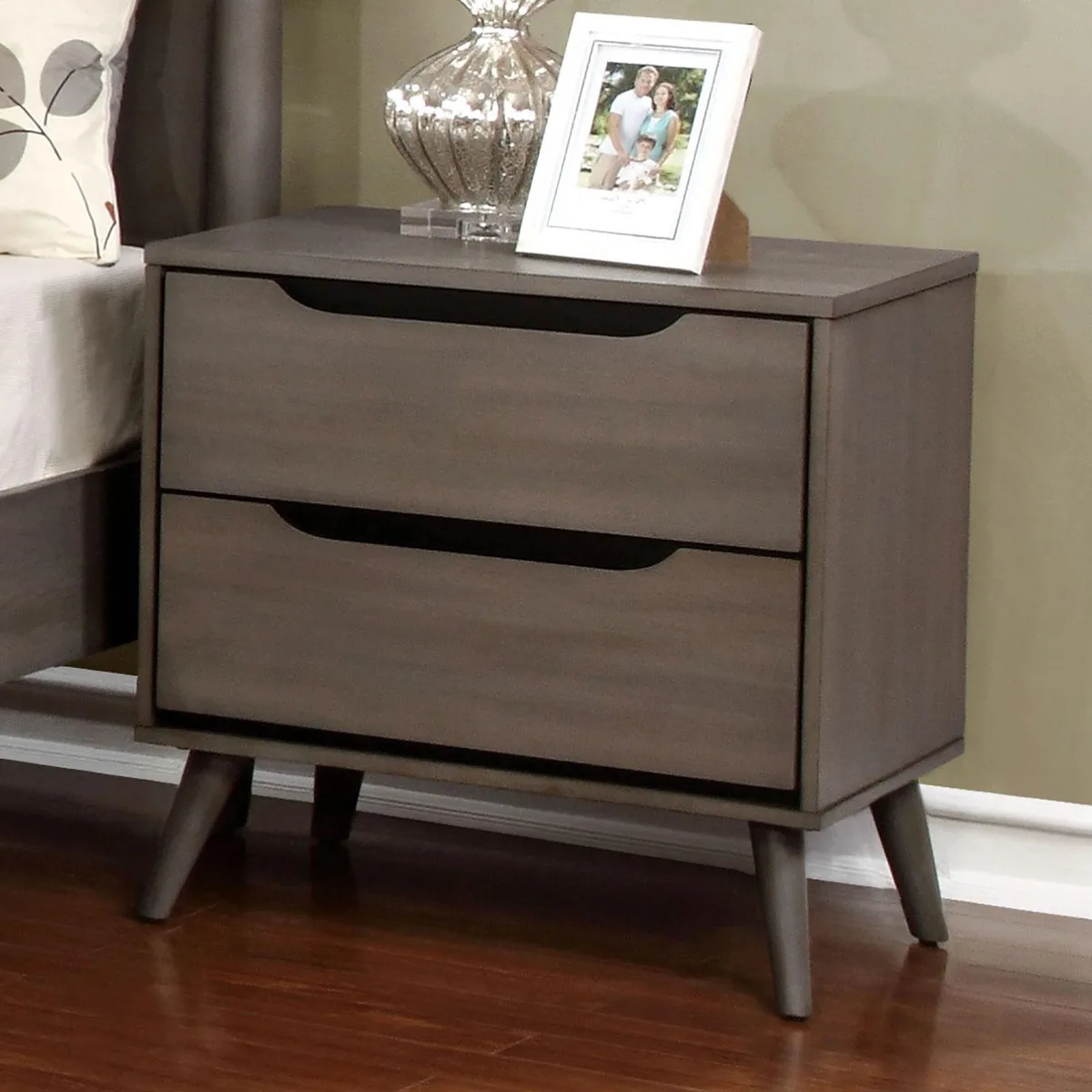 tuphen tuphen Gray Nightstand Bedroom Set 23"W 17"D 24"H — product photo