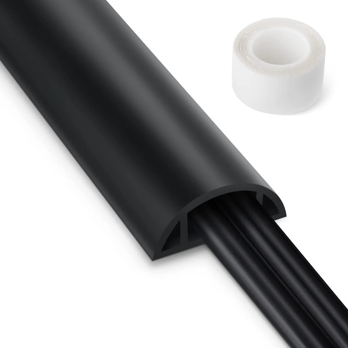  LZEOY 3FT Black PVC Cord Hider 0.7 x 0.4 Inch Channel — product photo