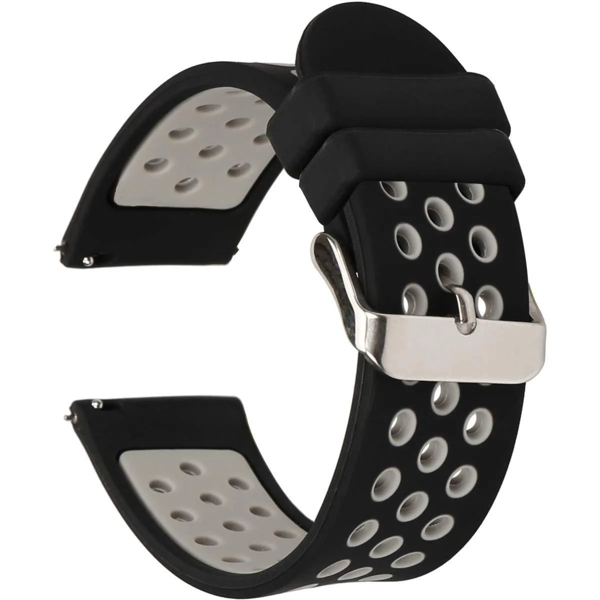 ORATAL ORATAL 20mm Silicone Watch Band Black-Grey Quick Release — product photo