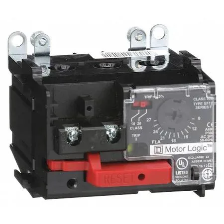 Compact rectangular relay with grey housing and terminal screws