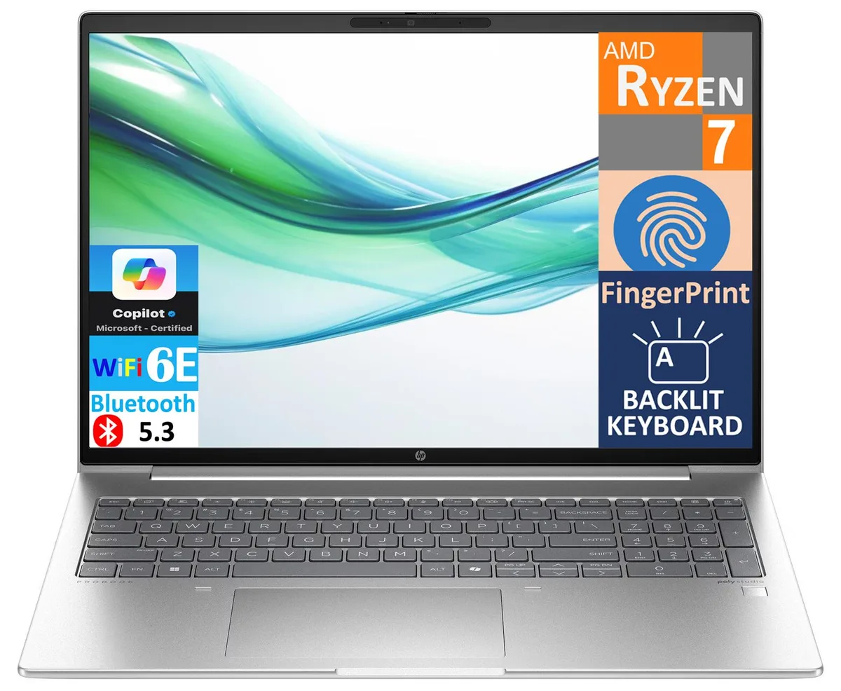 HP HP ProBook 465 G11 laptop Ryzen 7 7735U 16GB DDR5 512GB SSD 16.0" WUXGA — product photo