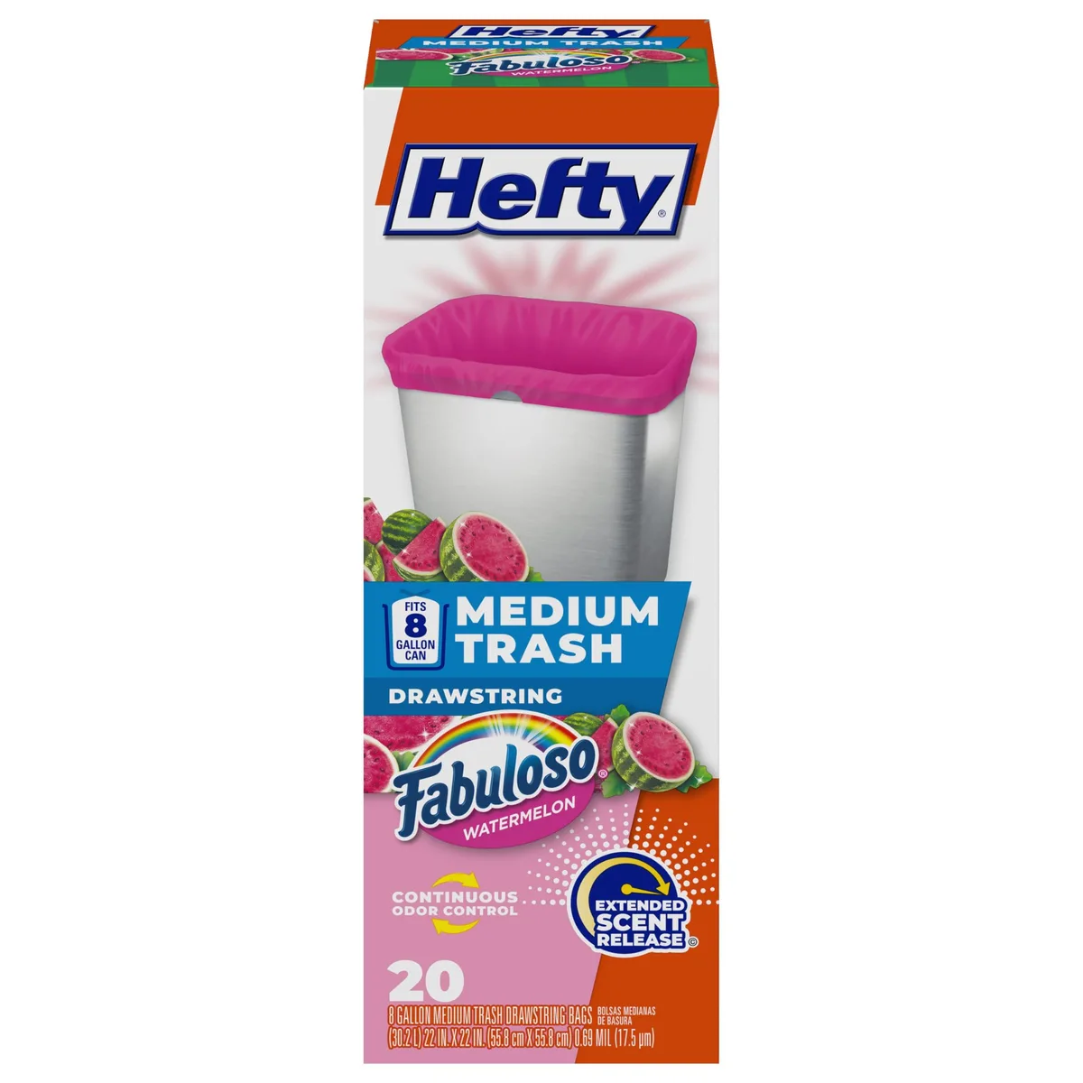  Baldwin 8 Gallon Pink Watermelon Scented Trash Bags 20 Count — product photo