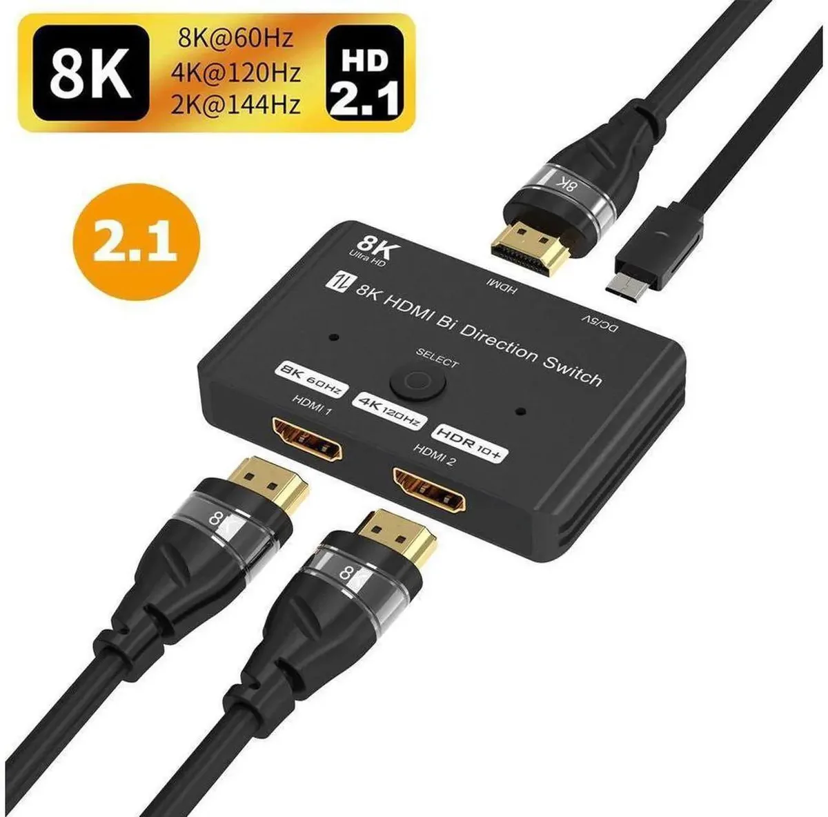 SMUGDESK SMUGDESK Bi-Directional HDMI 2.1 Switch 8K 2 In 1 Out / 1 In 2 Out — product photo