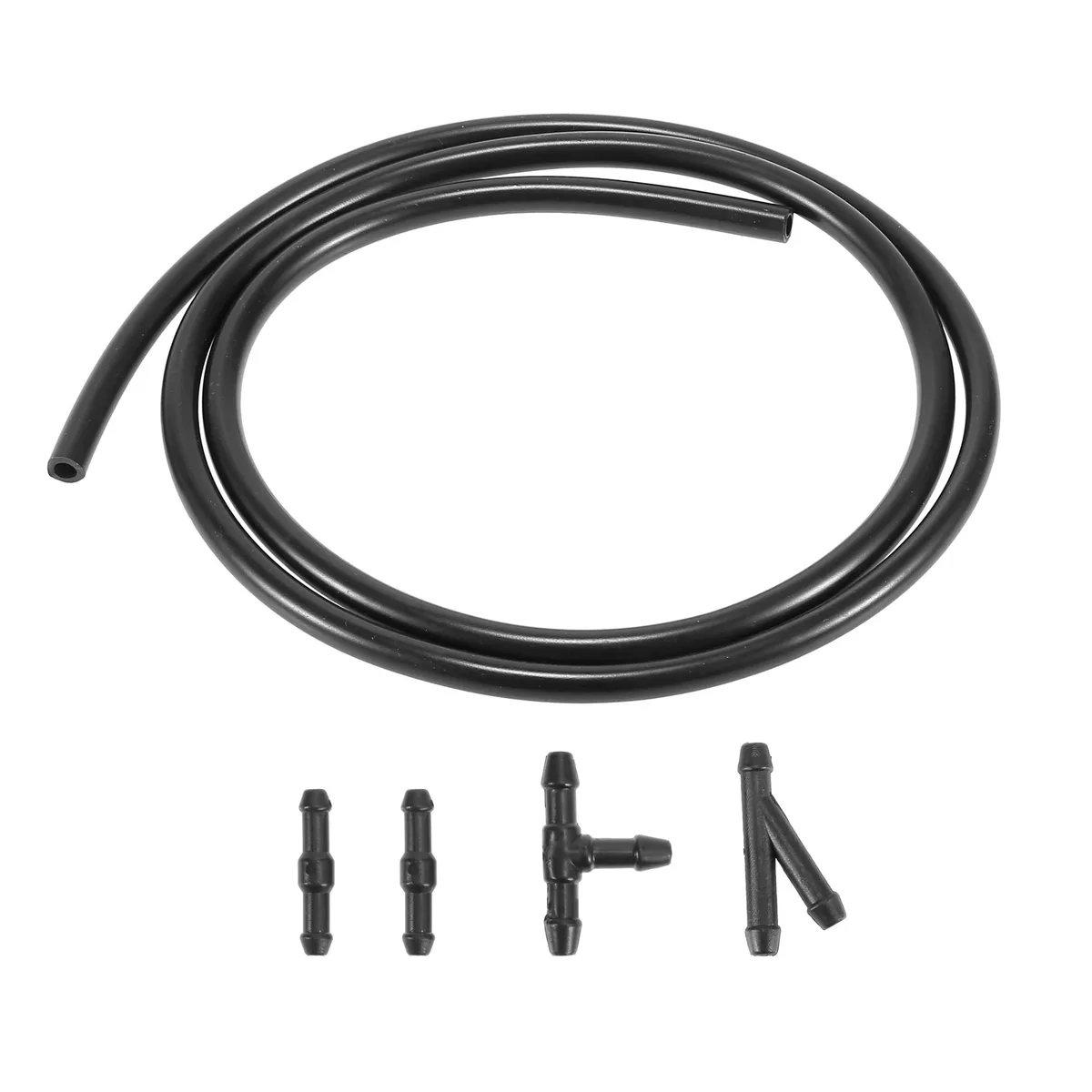 Black rubber hose one metre long with Y T and two I plastic connectors