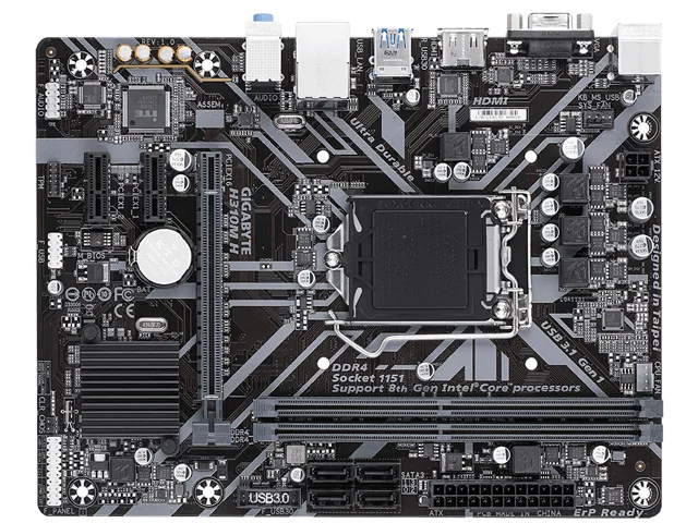 GIGABYTE GIGABYTE H310M H 2.0 LGA 1151 Intel H310 Micro ATX Motherboard — product photo