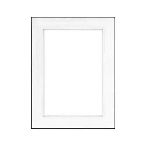 Black aluminium picture frame with thin profile and white mat showing 4 by 6 inch opening