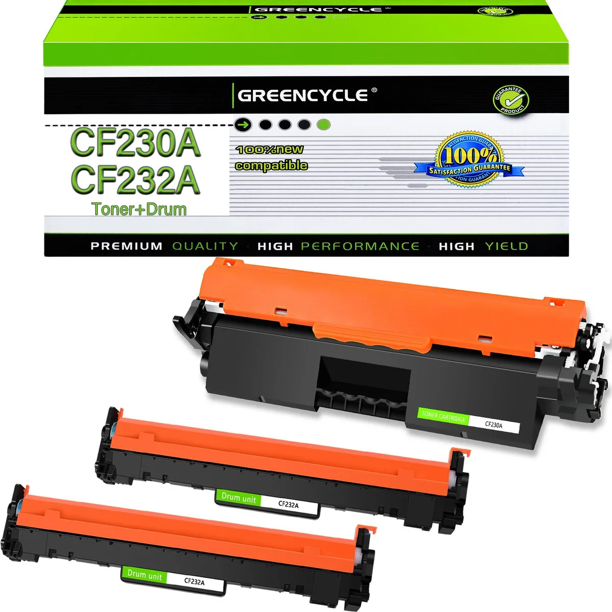 GREENCYCLE GREENCYCLE CF230A toner cartridge &amp; CF232A drum combo (1 toner + 2 drums) — product photo