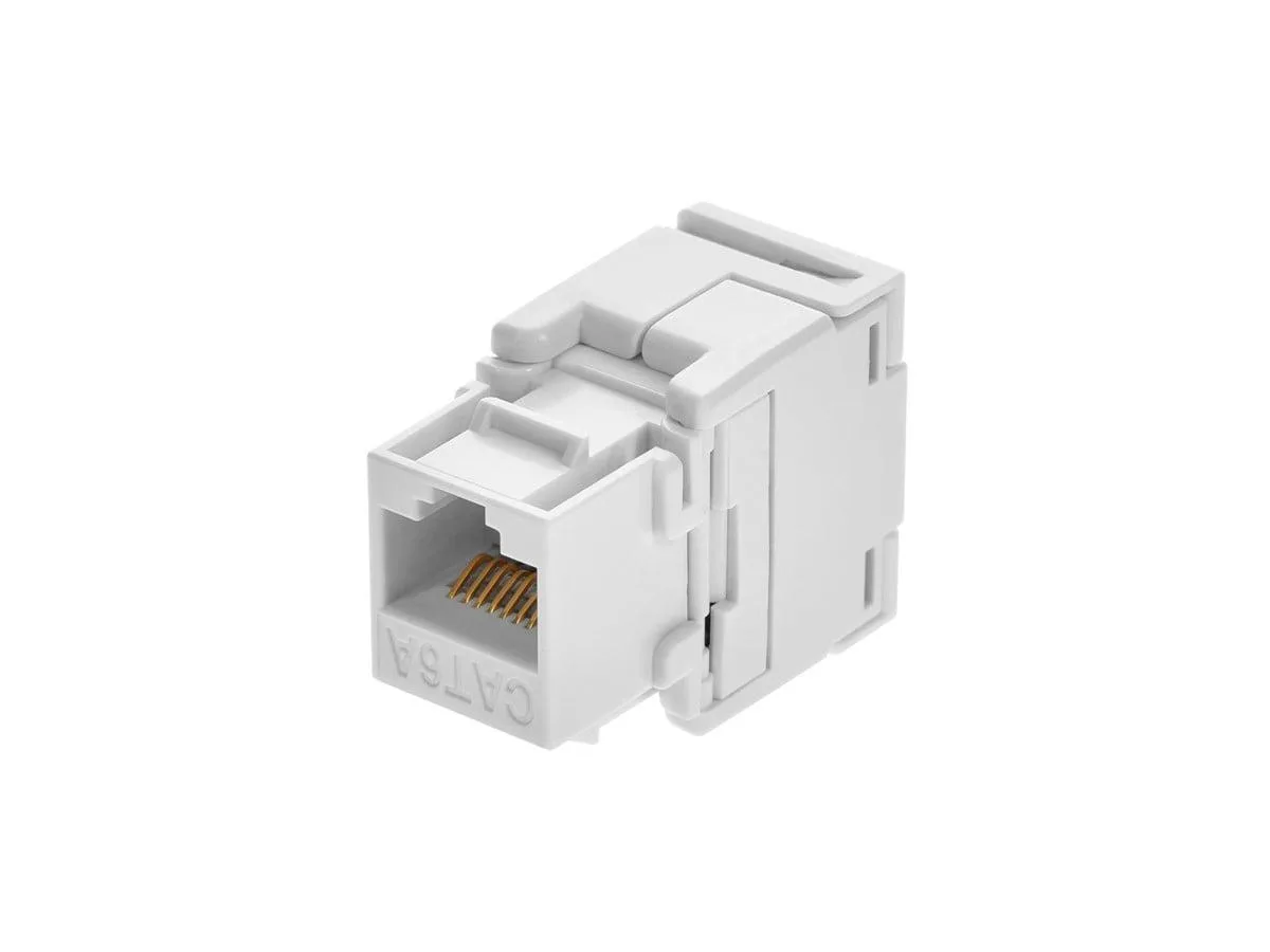Monoprice Inc. Monoprice 115664 Cat6A RJ45 Toolless 180-Degree Keystone Jack White — product photo