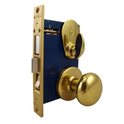 Marks USA Marks USA 22F/3-W-LHR mortise lockset, polished brass, F function, left hand — product photo