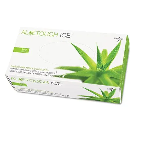 Medline Medline MDS195286 Aloetouch Ice Nitrile Gloves Large Green 200/Box — product photo