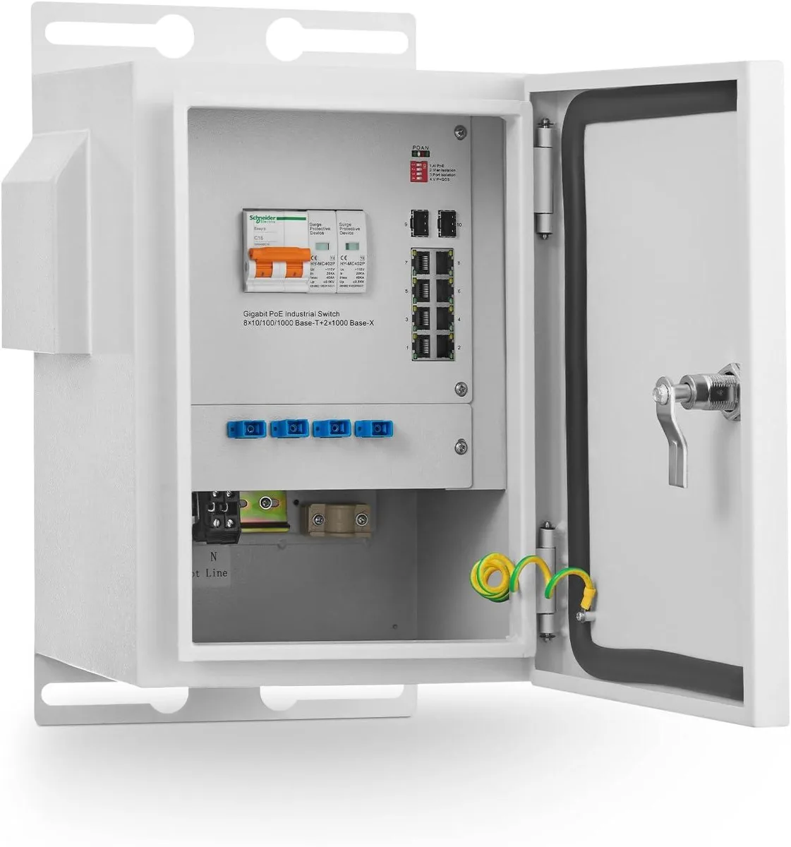BFKK BFKK Industrial 8-Port Gigabit PoE+ 2 SFP Switch 246W IP65 -40 to 70°C — product photo