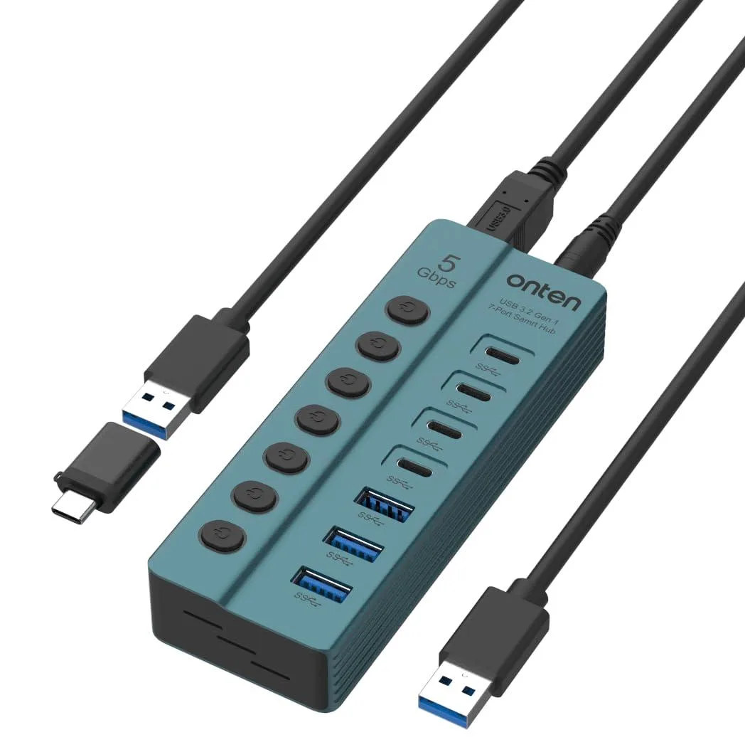 LORDWORLD LORDWORLD 7-Port USB 3.0 Hub 5Gbps Independent Switches DC 5V — product photo