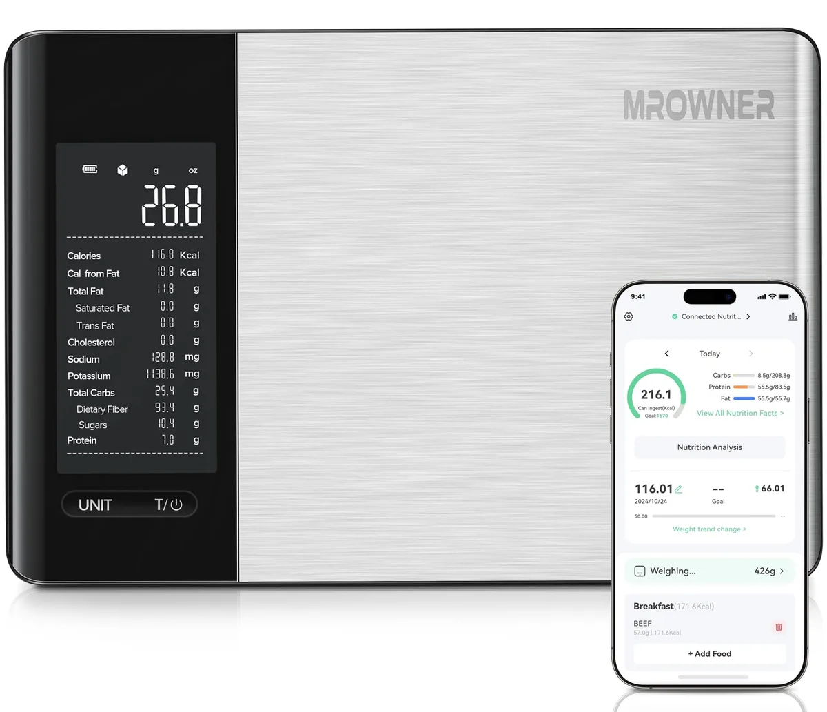  MrOwner K152H Smart Food Scale 22lb 5000g 25 Indicators — product photo