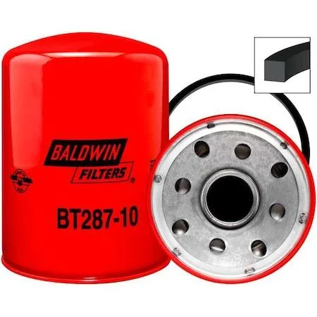 Silver metal spin-on hydraulic filter cylinder with blue-striped gasket and 1-1/2 inch thread