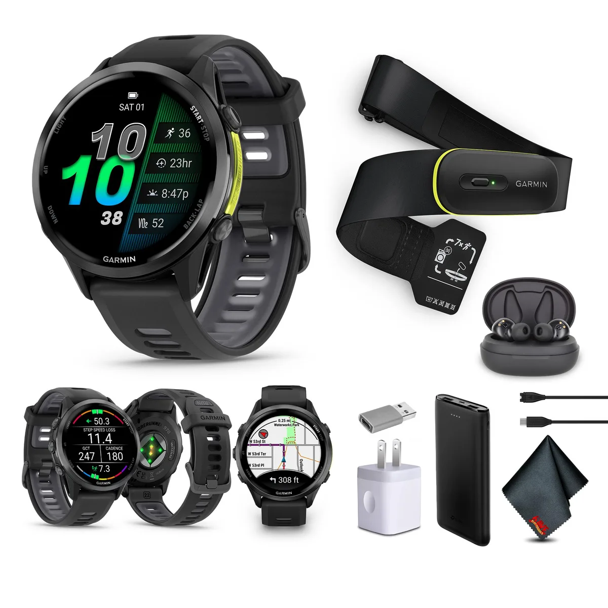 Garmin Garmin Forerunner 970 Black/Amp Yellow bundle wearable technology — product photo