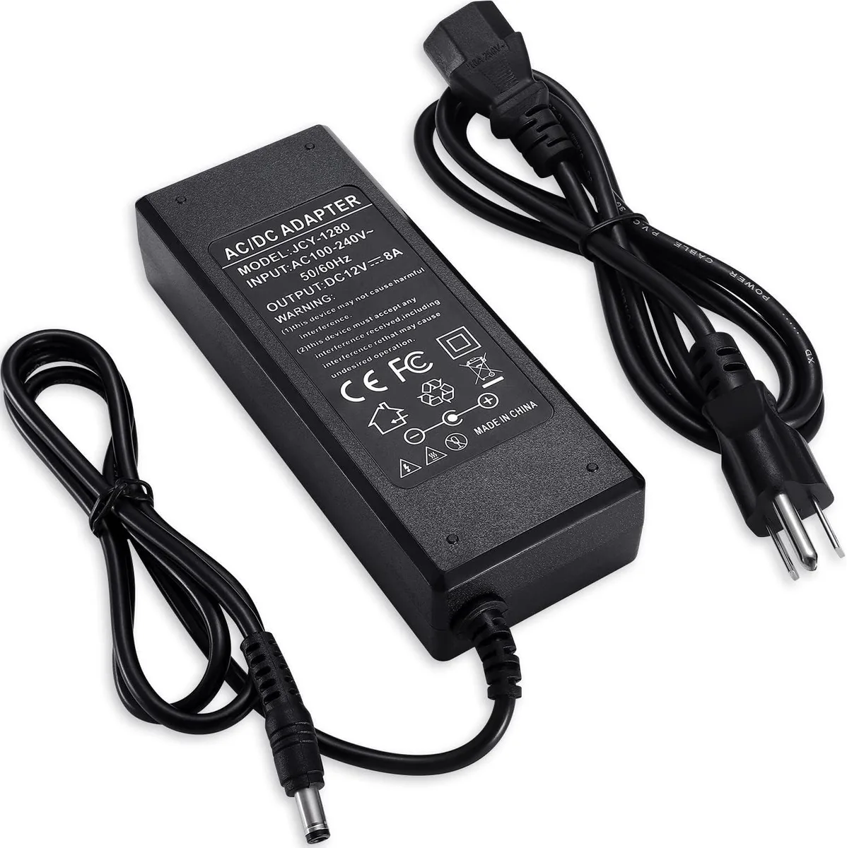 saiwan saiwan 12V 8A 96W AC Adapter 5.5x2.5mm 3-Prong US Plug — product photo