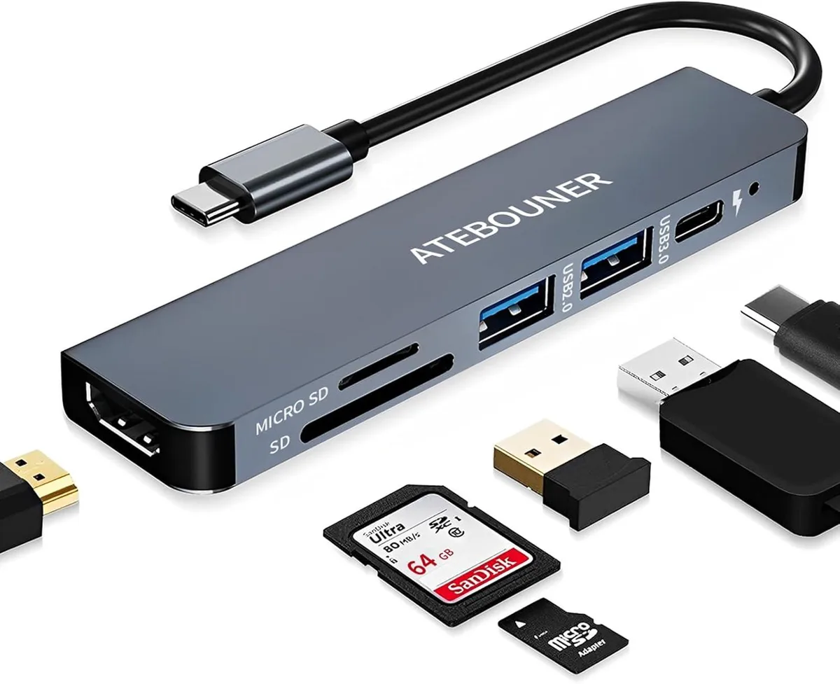 MCHOSE MCHOSE 6-in-1 USB C Hub Multiport Adapter 4K@30Hz 100W PD — product photo