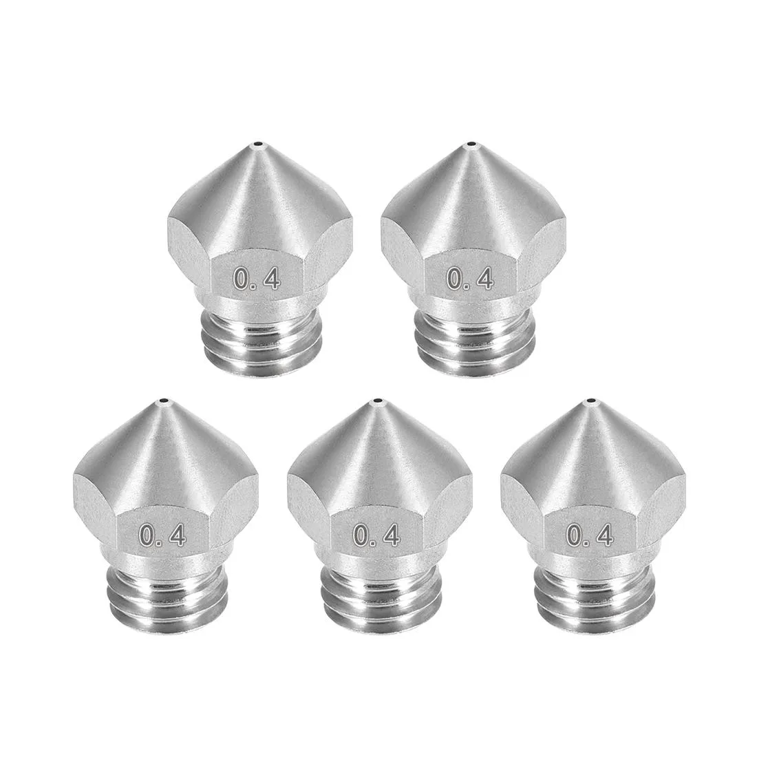 Unique-Bargains Unique-Bargains 0.4mm MK10 Stainless Steel Nozzle 5pcs 3D Printers Accessories — product photo