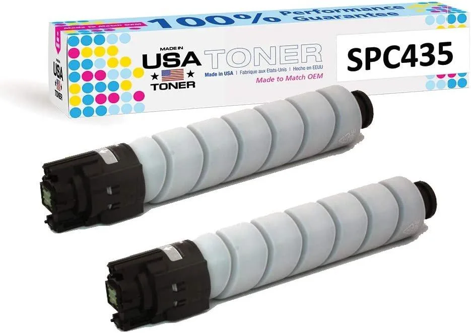 MADE IN USA TONER MADE IN USA TONER Compatible Replacement for Ricoh SP C435dn 821243 Black 2 Pack toner cartridge — product photo