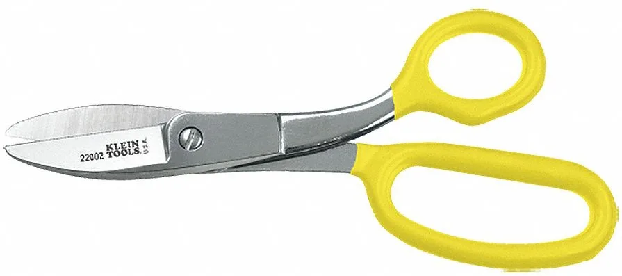Large broad-blade utility shear with nickel-chrome finish and extended handles