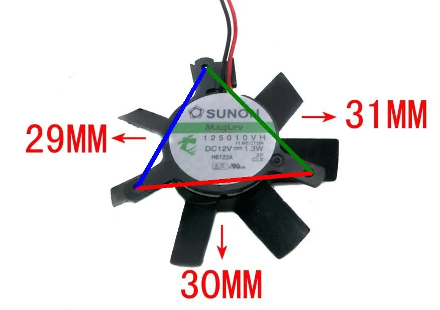 OEM Industries OEM Industries SUNON 5010 125010VH 11.MS.CT.GN 12V 1.3W 2-Wire CPU Cooler — product photo