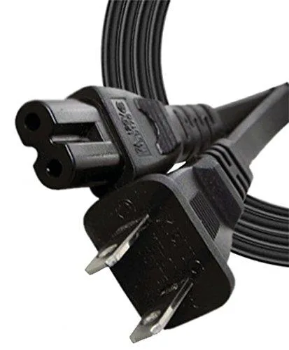 Black power cable with moulded plugs, six feet long