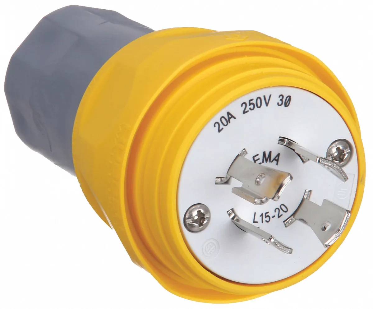 Hubbell Incorporated Hubbell Incorporated HBL26W75 Watertight Locking Plug L15-20P 20A 250V line protection — product photo
