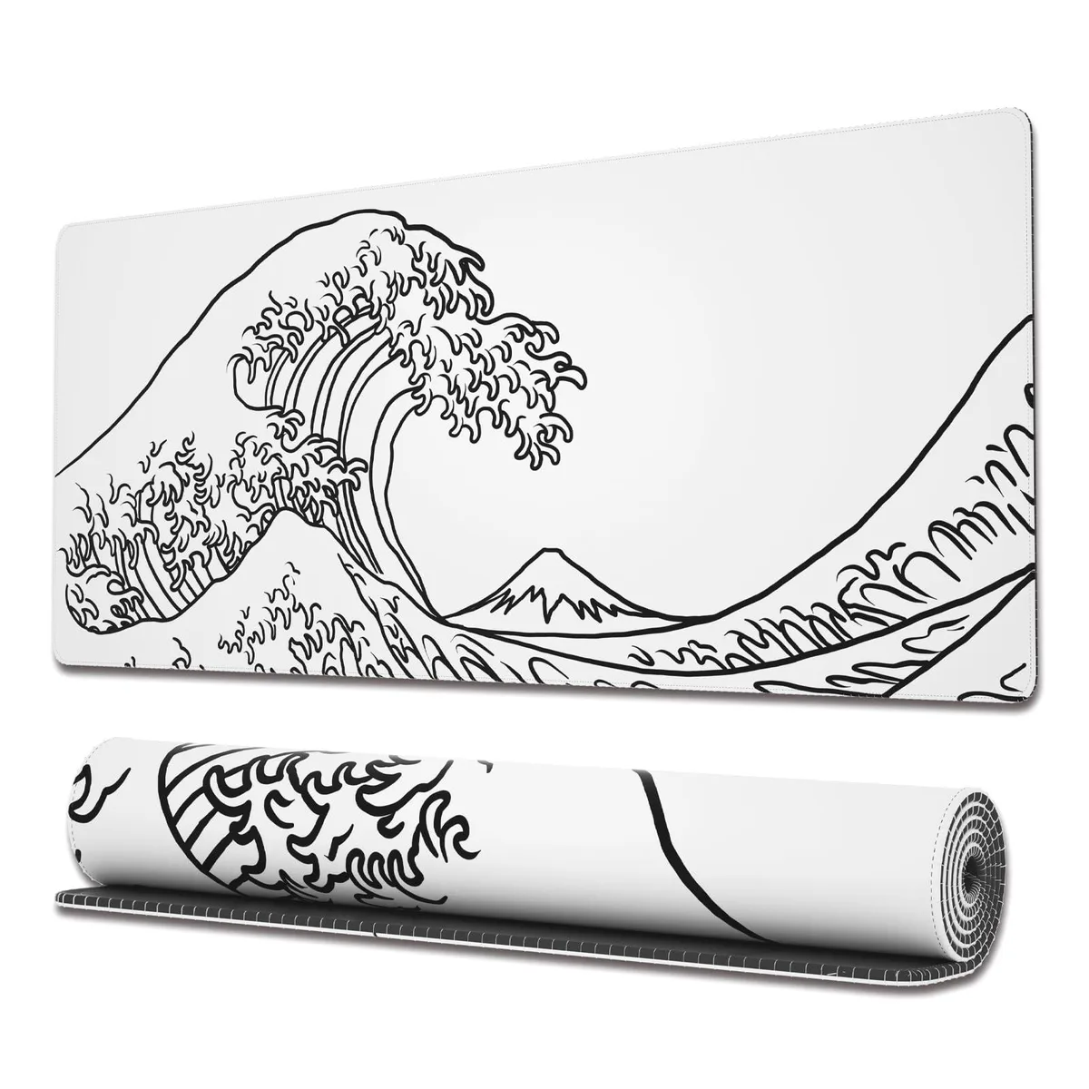 KEHIPI KEHIPI White Wave Mouse Pad 31.5 x 11.8 in — product photo