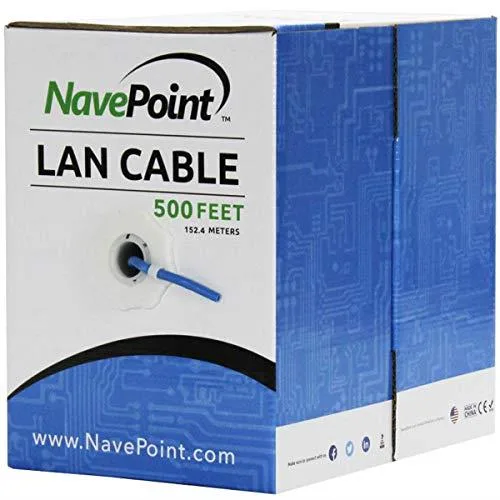 NavePoint NavePoint CAT5e UTP Bulk Ethernet Cable 24AWG 500FT Blue — product photo