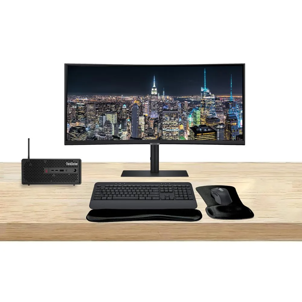 Lenovo Lenovo ThinkStation P3 SFF i7-14700 32GB 1TB SSD Windows 11 Pro 49″ 5120×1440 120 Hz bundle — product photo